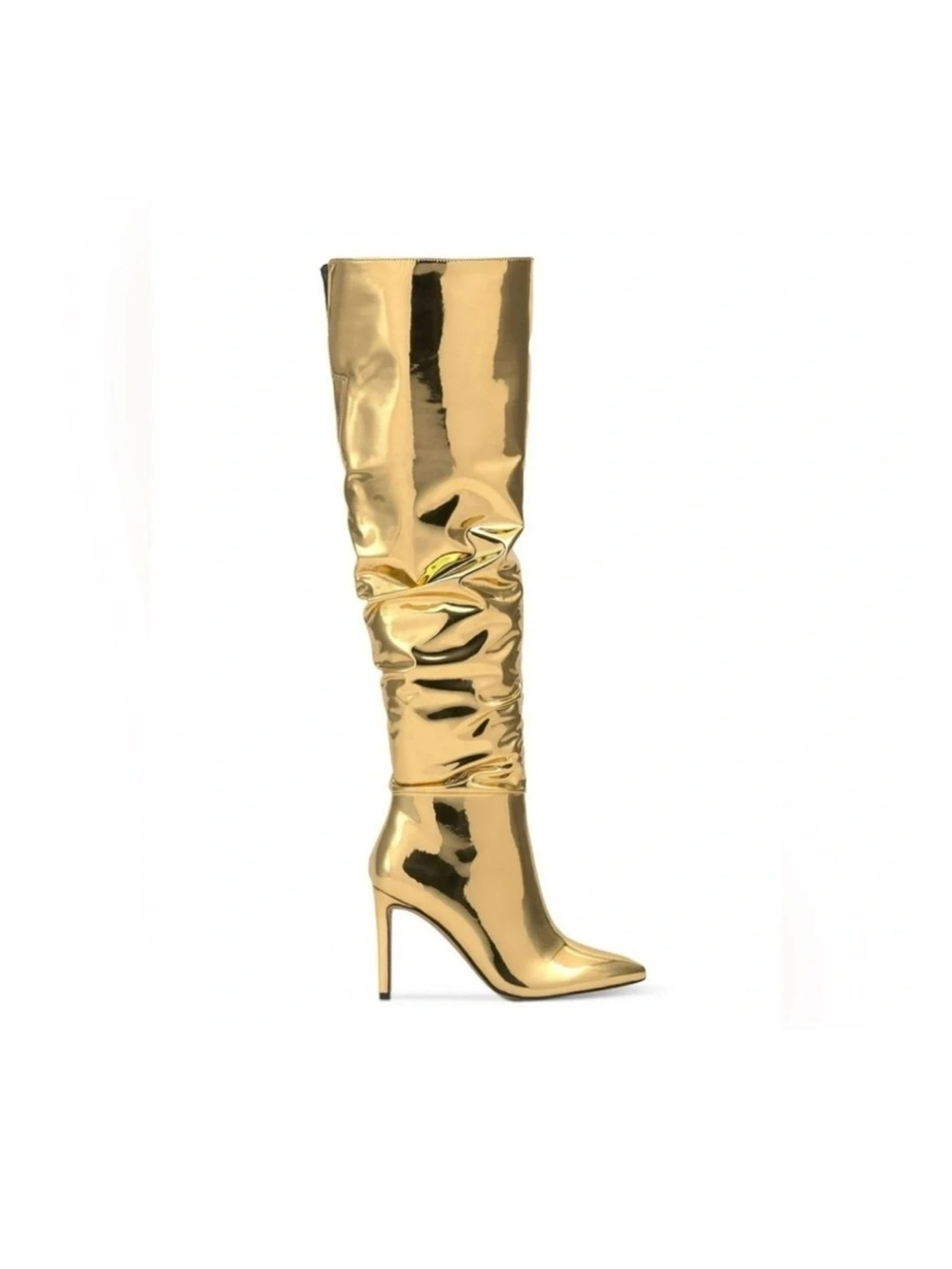 INC International Concepts Iyonna Gold Metallic Over-The-Knee Slouch Boots 6.5